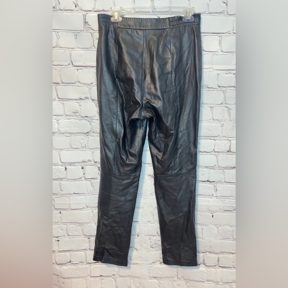 VINTAGE MARGARET GODFREY LEATHER PANTS BLACK SIZE 8 - Picture 9 of 9